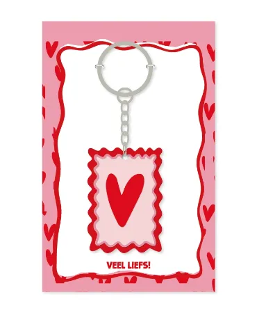 Sleutelhanger – Rechthoek hartje Sleutelhanger – Rechthoek hartje