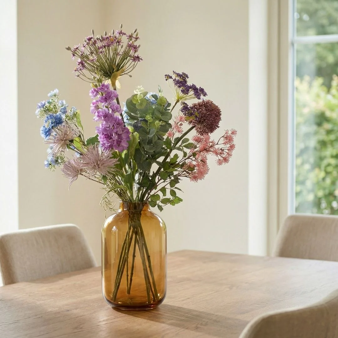 Kunstbloemenboeket – Purple Bloom Deluxe – Real Touch – 10 stelen – ↑ 90 cm