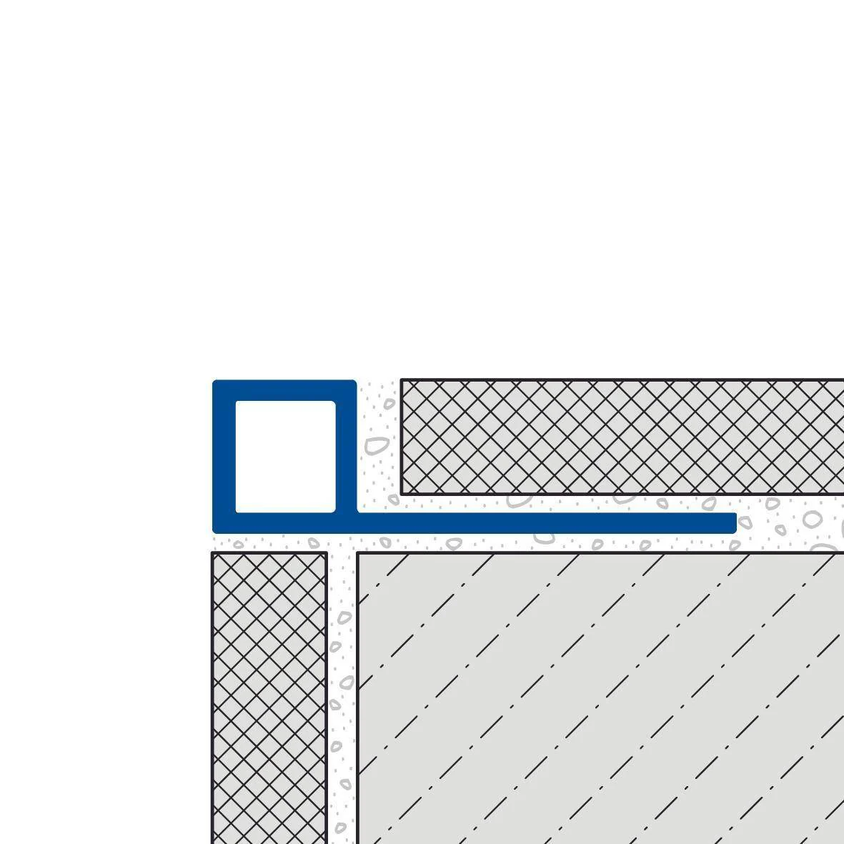 DURAL vierkant profiel SQUARELINE PVC zilvergrijs 7mm 250cm - Afbeelding 2