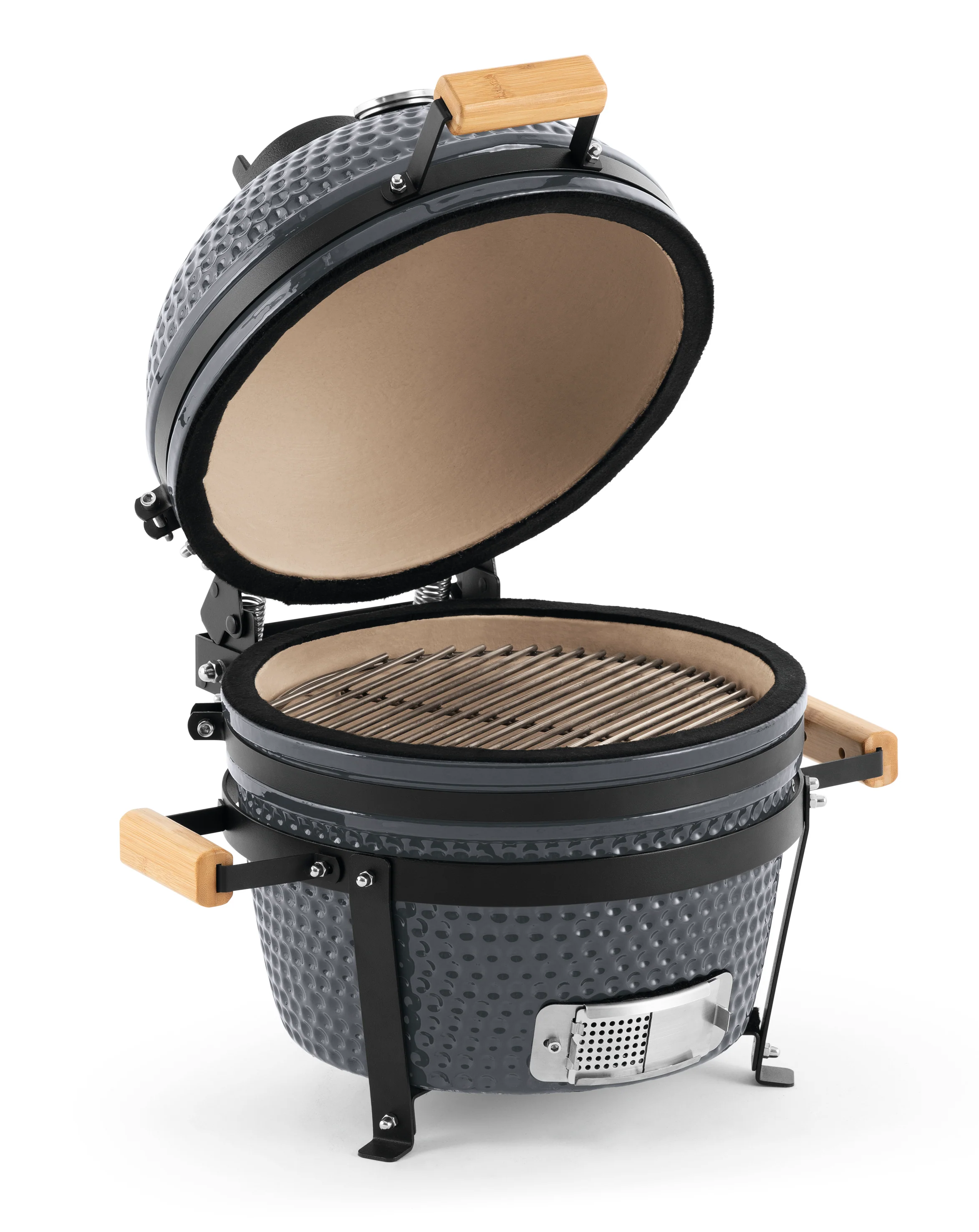 Landmann Kamado 16 inch Grijs – Keramische Houtskool BBQ – MLS Pizzasteen – Ø35,5 cm