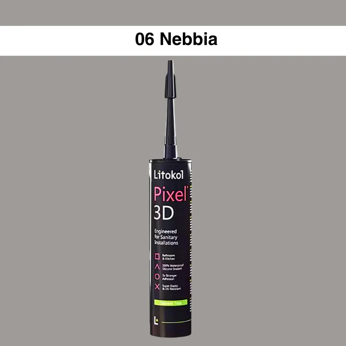 Litokol Pixel 3D 06 Nebbia Sanitairkit 300 ml – Anti-Vlek Silicone