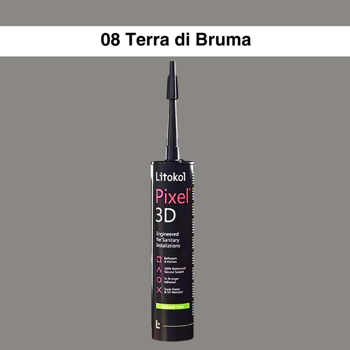 Litokol Pixel 3D 08 Terra di Bruma Sanitairkit 300 ml – Anti-Vlek Silicone