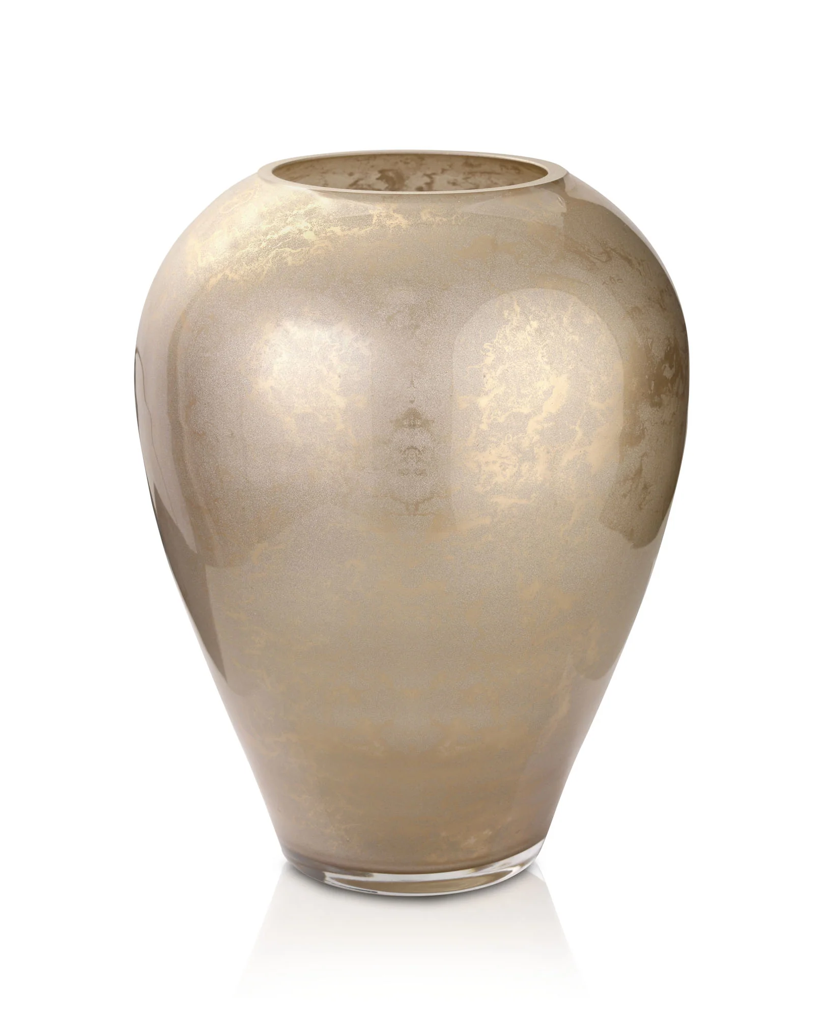 Terroso® Vaas Cappuccino – Beige Glas – Marmerlook – 27 cm