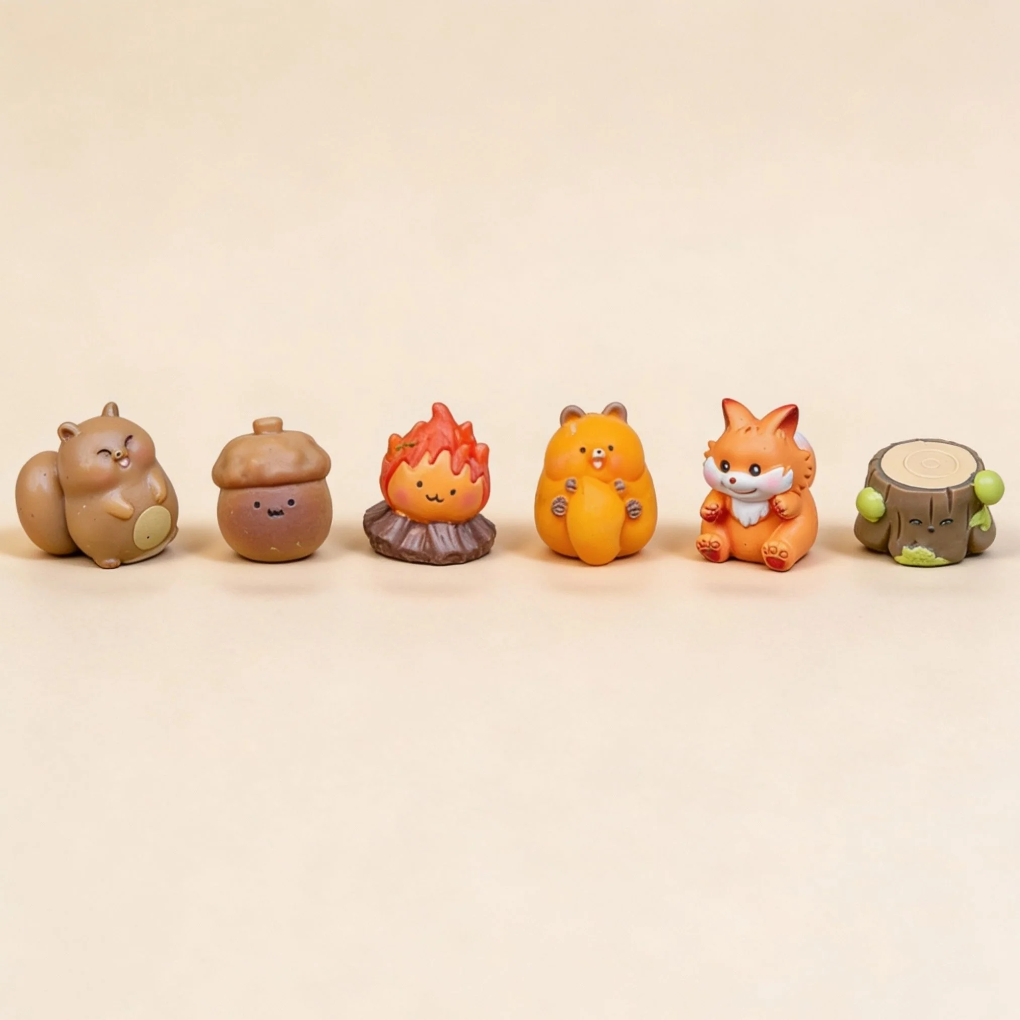 Forest Friends – Decoratieve miniatuur figuren – Herfst thema – 6 stuks – ↑ 1 – 3 cm