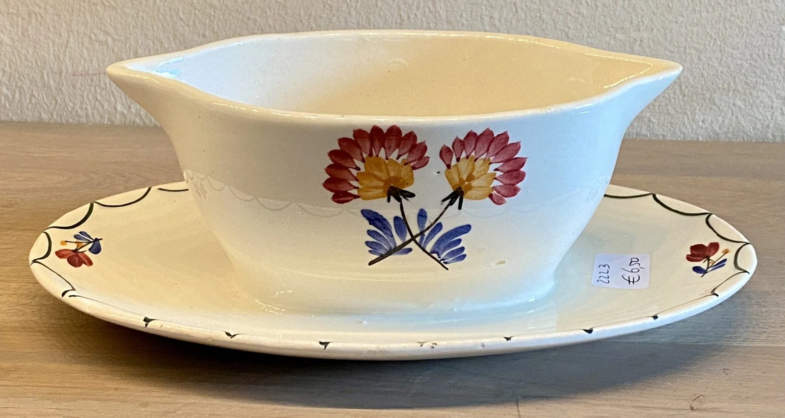 Juskom / saucière – vaste onderschaal – Longwy – décor RHODES