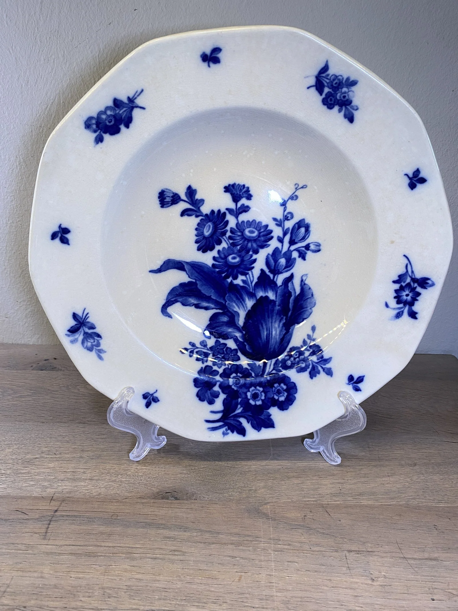 Diep bord / Soepbord / Pastabord – Villeroy & Boch M.Saar-Basin – décor HAARLEM in vloeiblauw hoekig model