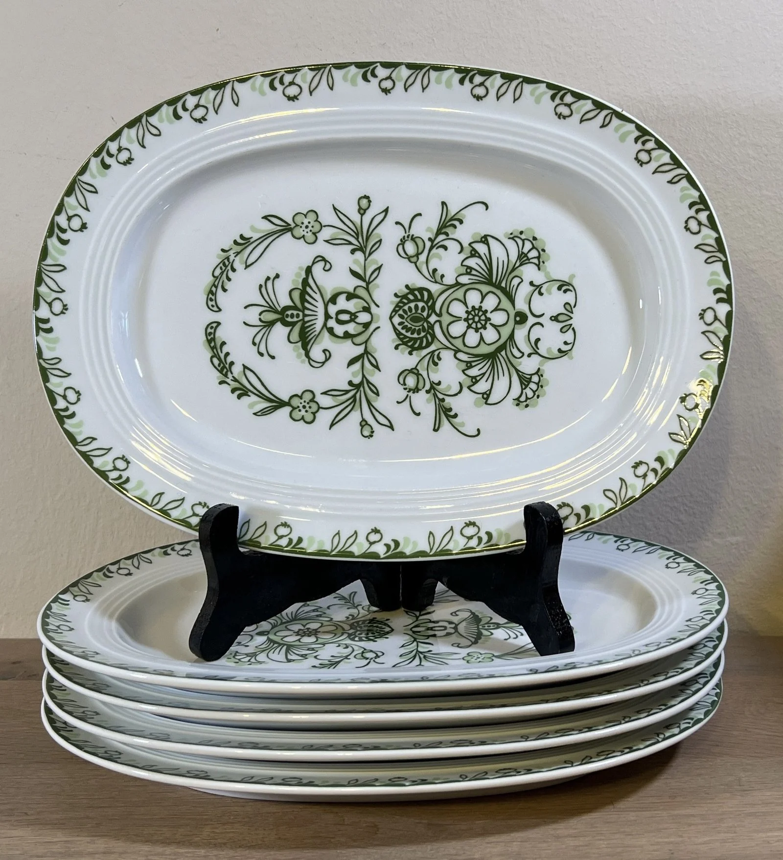 Schaaltje – kleiner ovaal – Melitta – JEVERLAND REEPSHOLT 1960-1970 – groene decoratie
