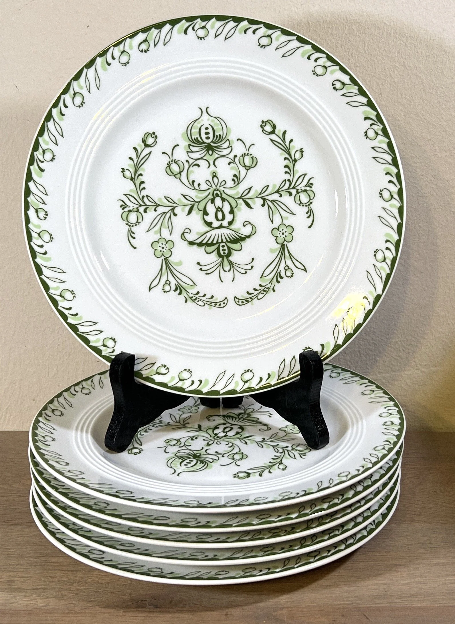 Ontbijtbord / Dessertbord – Melitta – JEVERLAND REEPSHOLT 1960-1970 – groene decoratie
