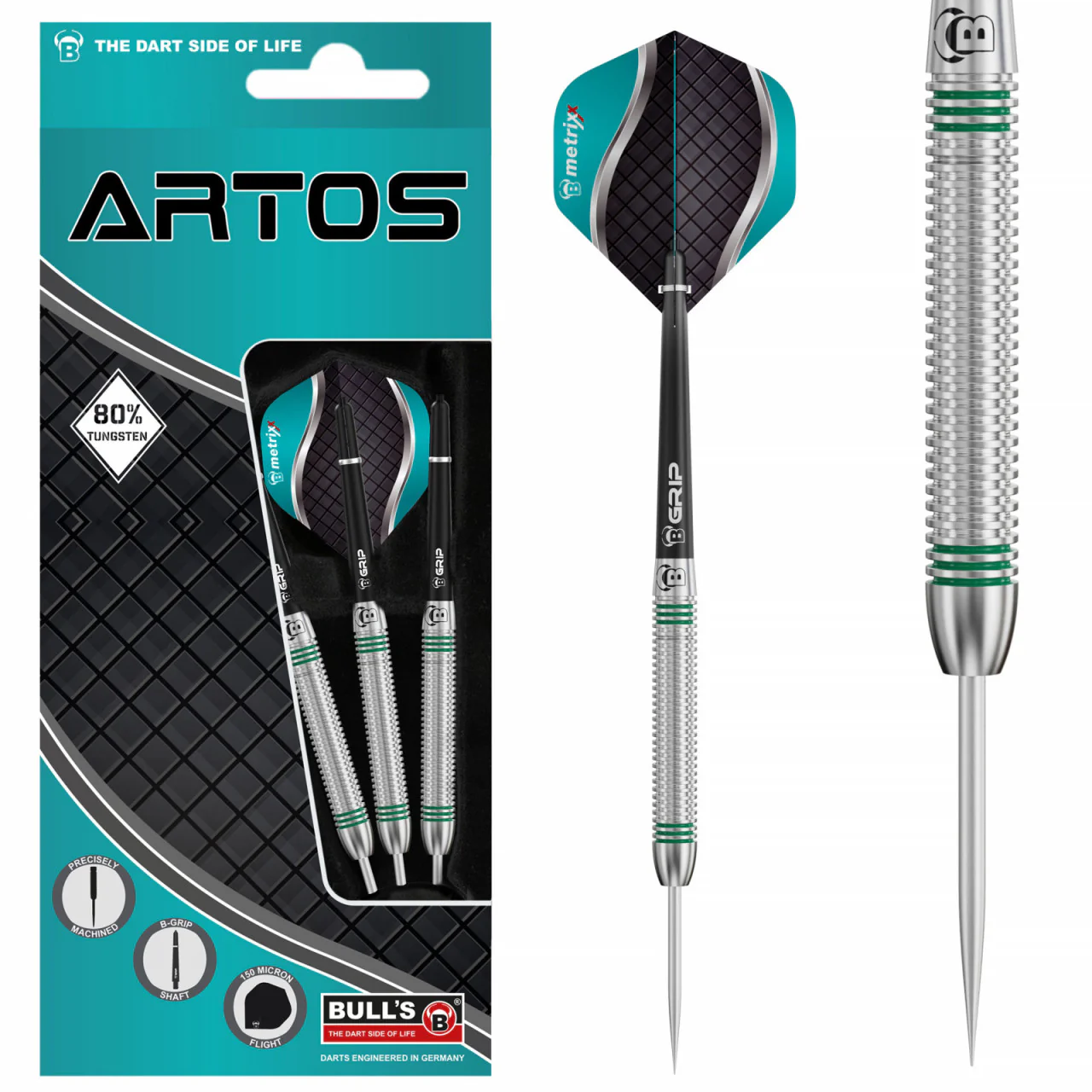 BULL’S Artos AR1 Steeldart, Mint 80% Tungsten