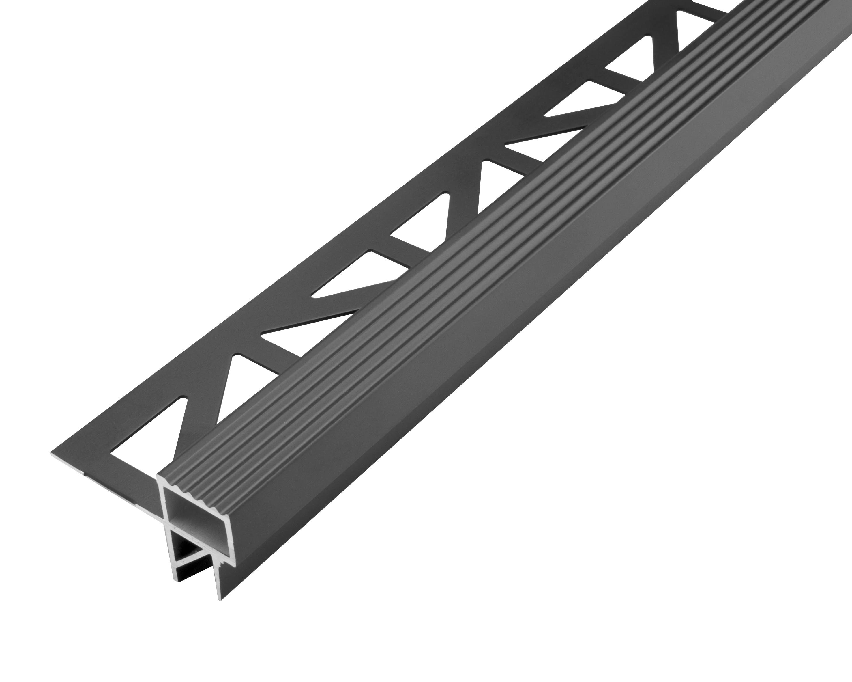DURAL basisprofiel SQUARESTEP LED aluminium gepoedercoat zwart mat RAL 9011 11mm 150cm