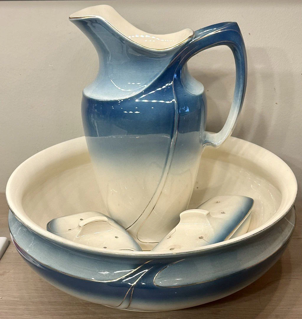 Lampetstel 4-delig – Villeroy & Boch – Saar – Basin – décor ERFT in Art Nouveau/Jugenstil