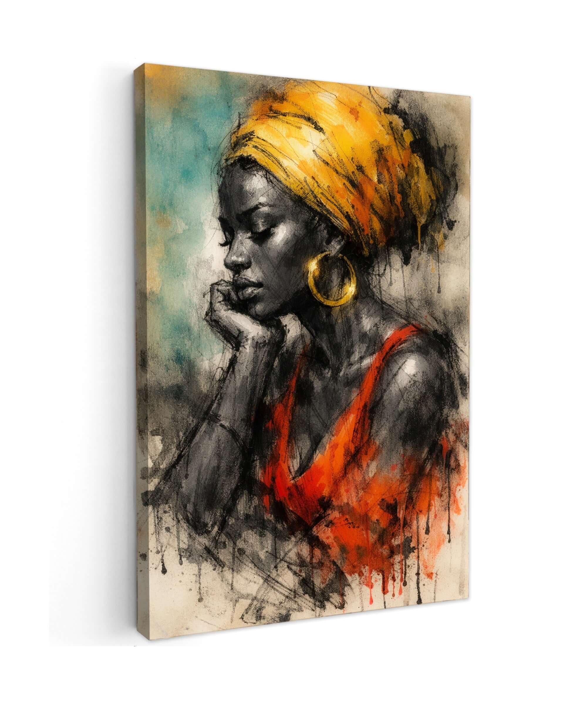 Canvas Schilderij Afrikaanse Vrouw Portret