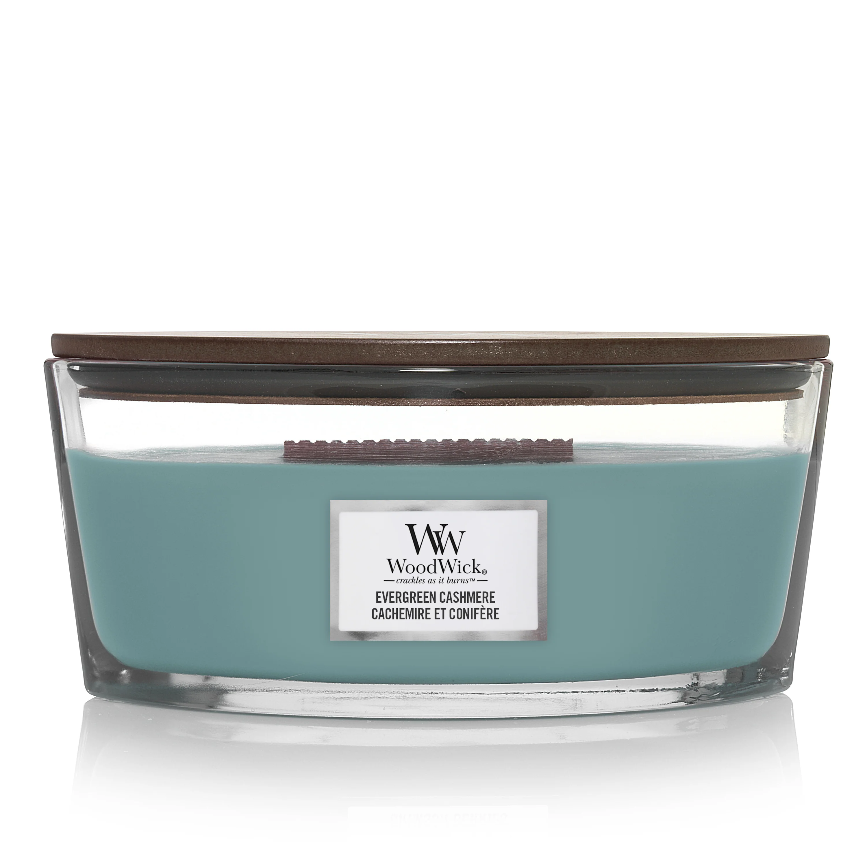 WoodWick Heartwick Flame Ellipse Evergreen Cashmere