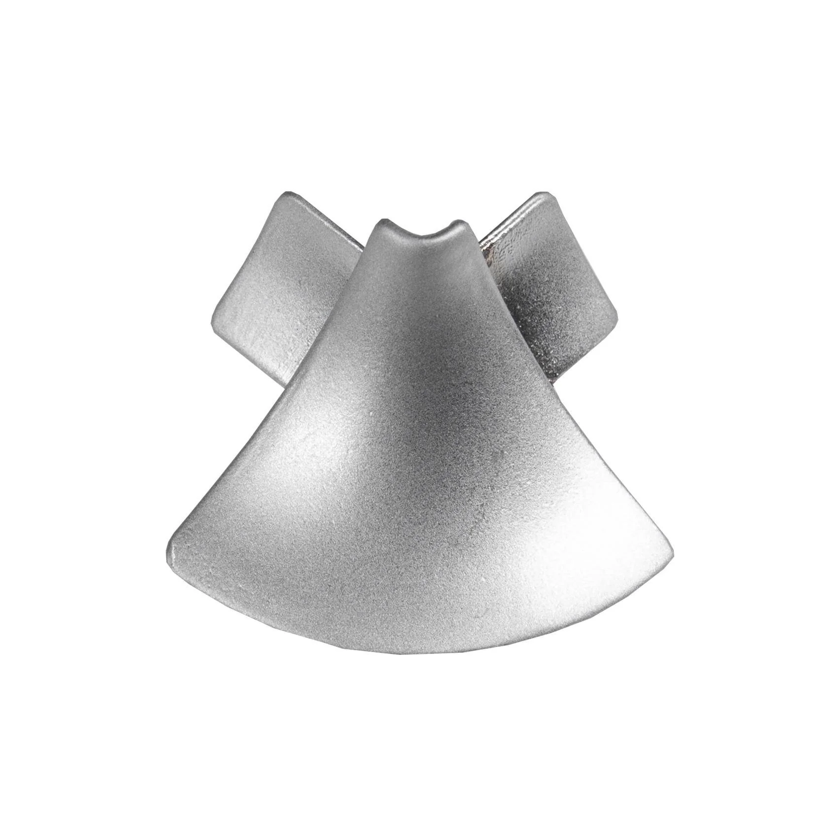DURAL buitenhoek T-COVE gegoten metaal hoogglans geanodiseerd zilver 12 mm