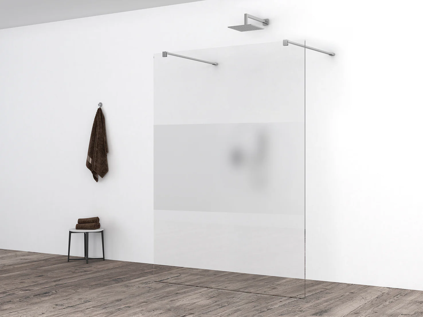 Slim glasplaat 1400 x 2000 x 8 mm nano helder glas met melkglas middenband