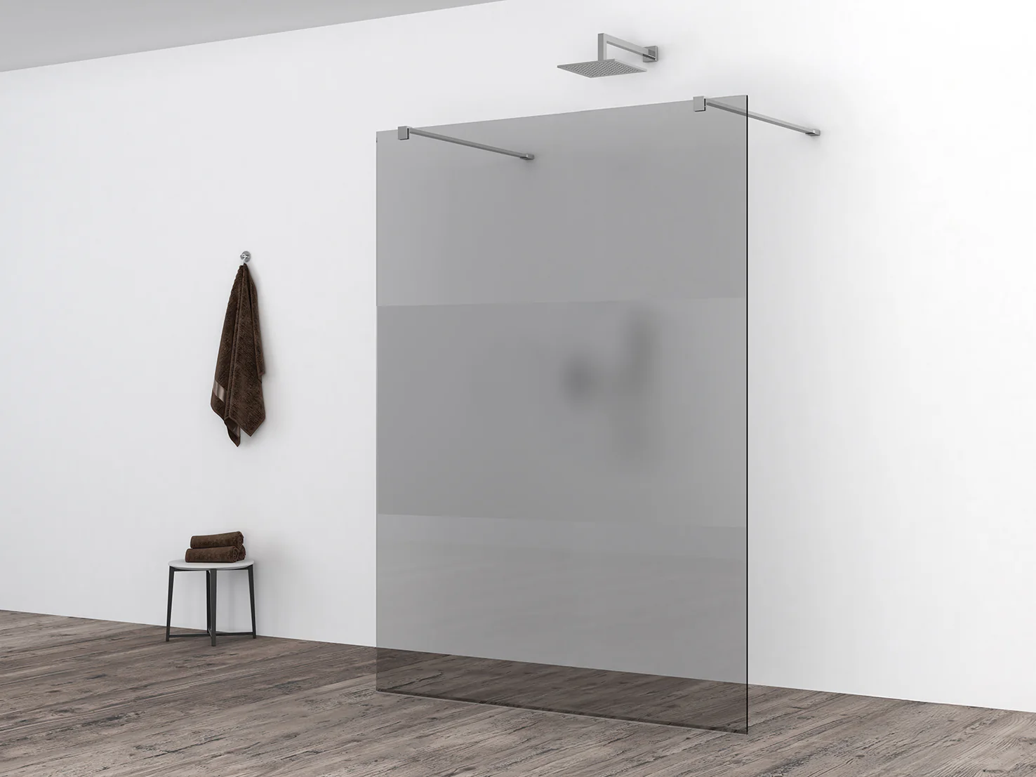Slim glasplaat 1400 x 2000 x 8 mm nano rookglas met melkglas middenband