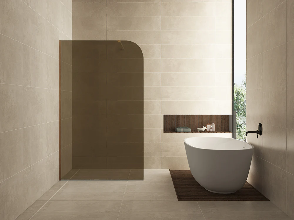 Curvea inloopdouche 1200 x 2000 x 8 mm nano vintage brons glas