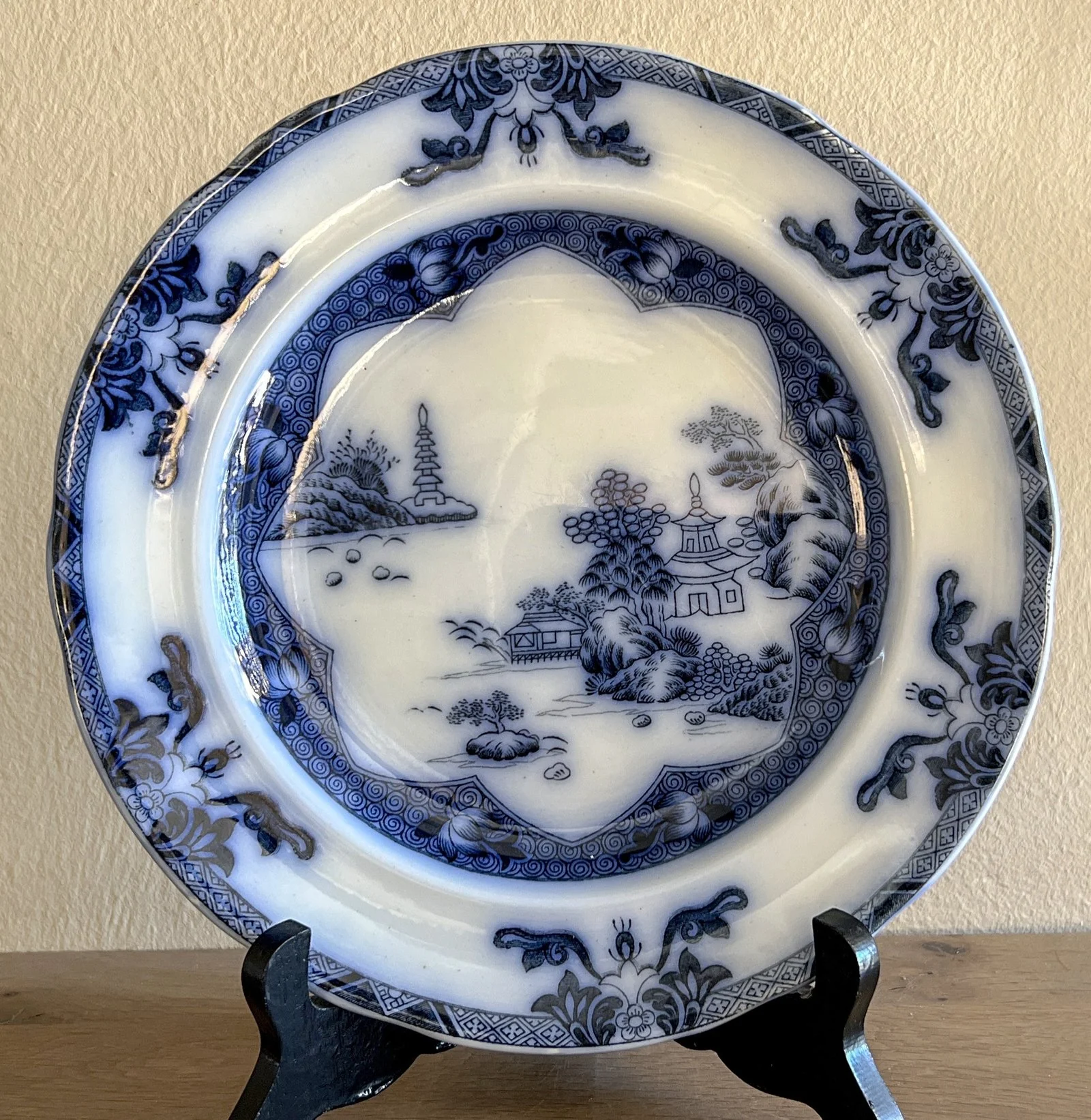 Dinerbod / Dinner plate – Spode England – décor LANDSCAPE in vloeiblauw / flow blue Dinerbod / Dinner plate – Spode England – décor LANDSCAPE in vloeiblauw / flow blue