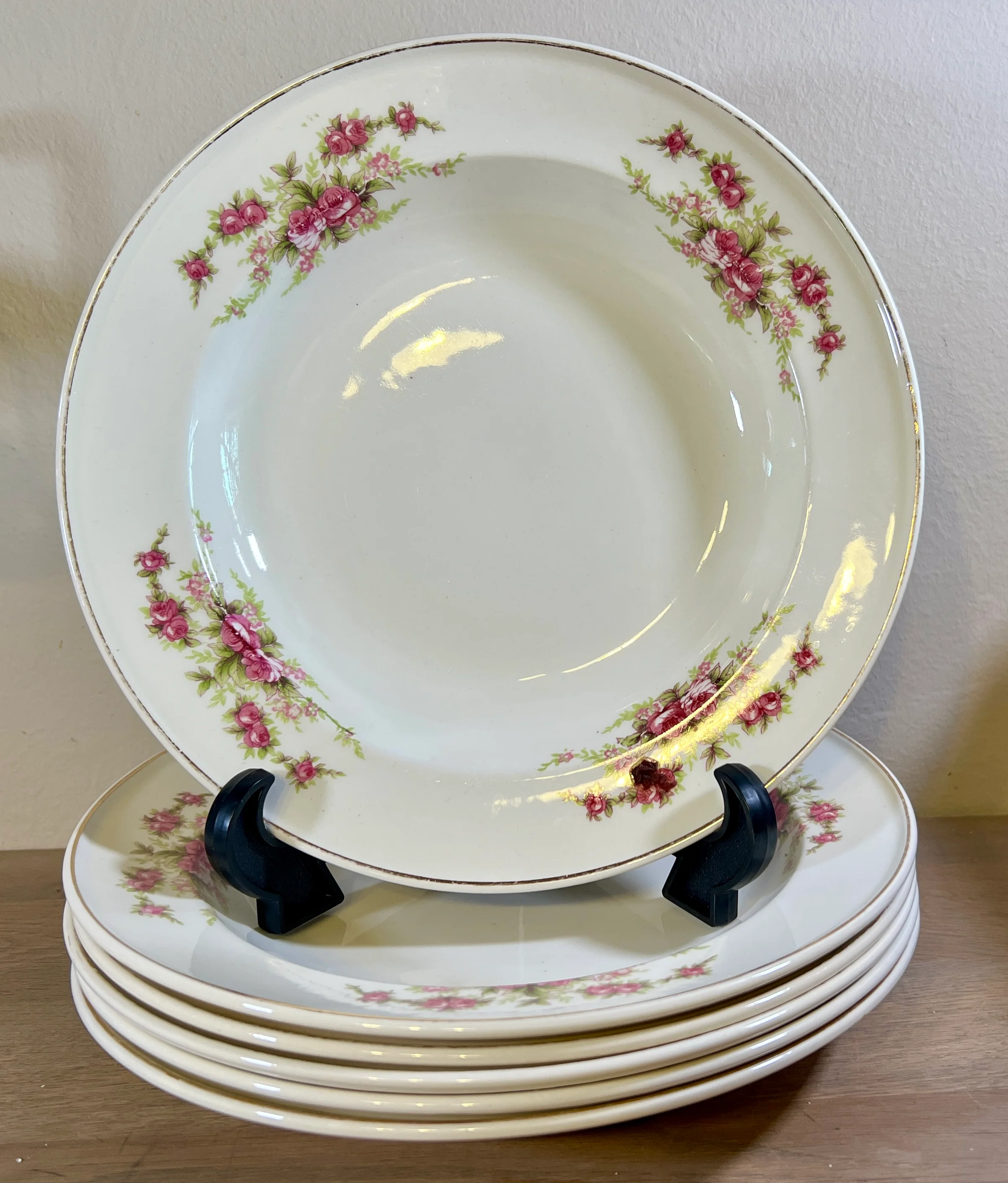 Diep bord / Soepbord / Pastabord – Petrus Regout – décor DUBBELROOSJE (décor 085)