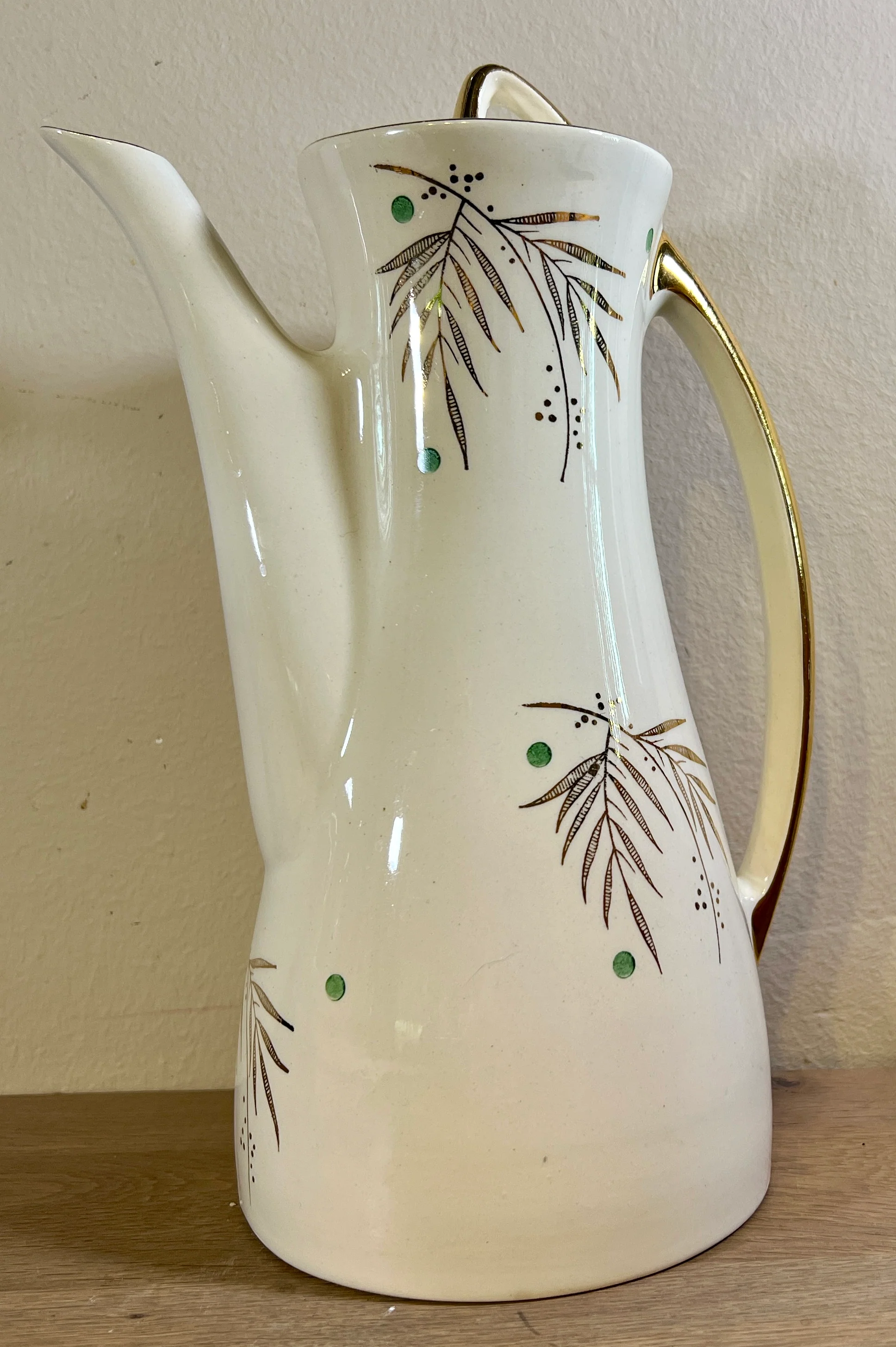 Koffiepot / Theepot – ongemerkt maar Boch – décor PALME/BRIGITTE – vorm MIAMI