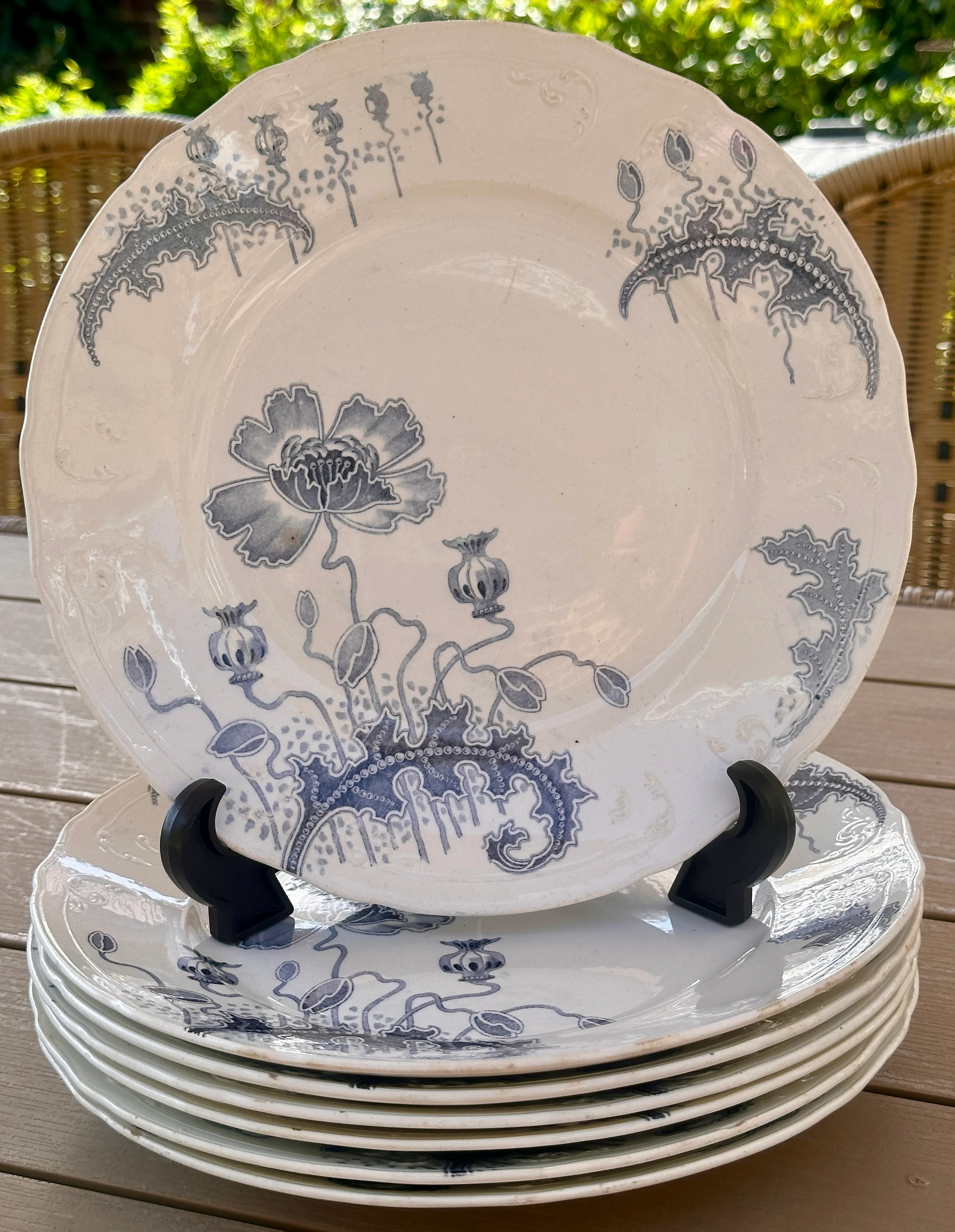 Dinerbord / Eetbord – Societe Ceramique Maestricht – décor MORPHÉE uitgevoerd in grijs-blauw