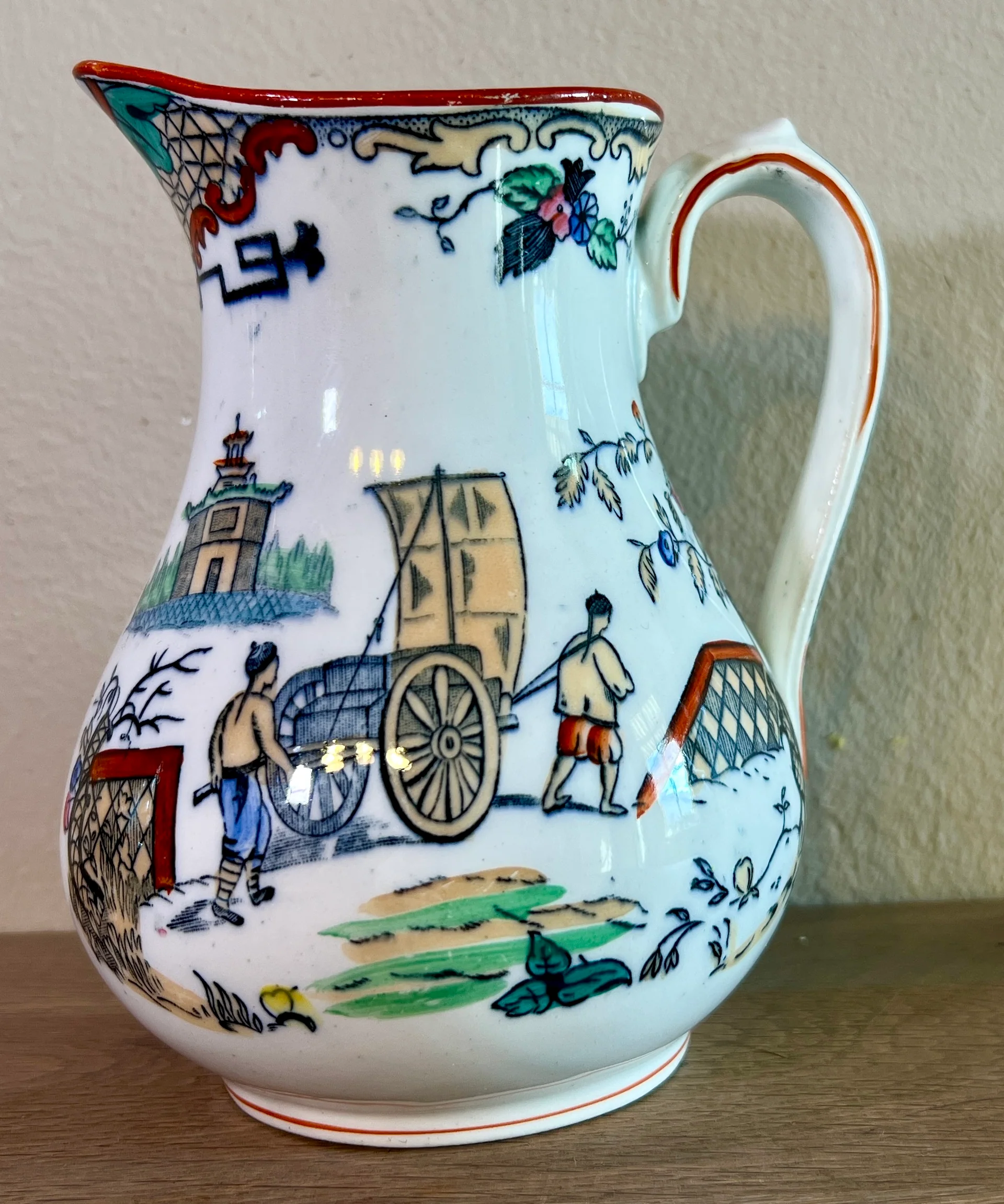 Kannetje / Kan – ongemerkt – decor in Oosterse stijl – blindmerk H met een 2