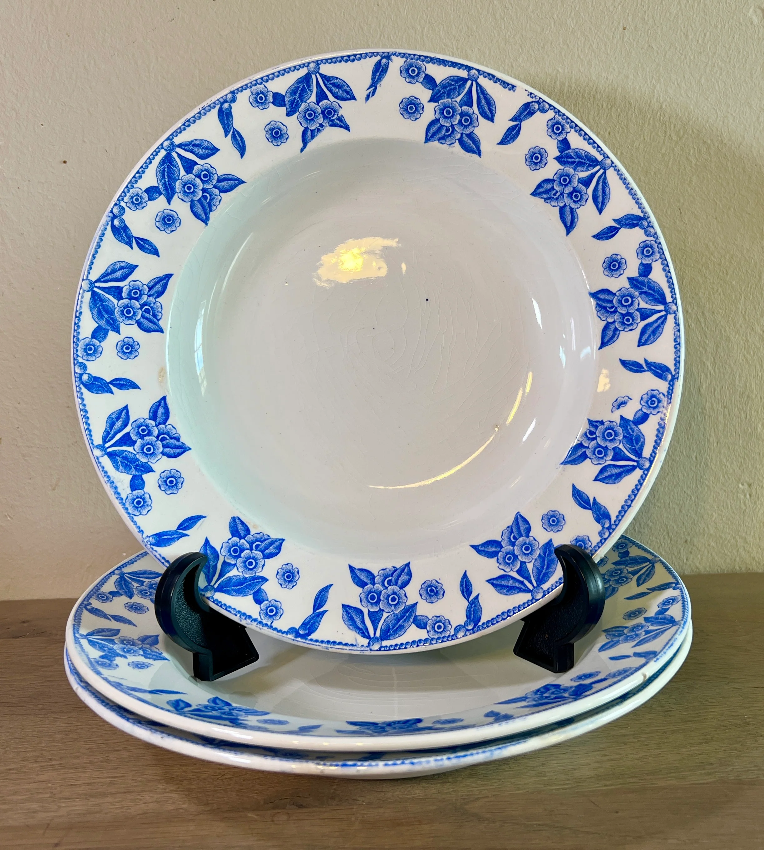 Diep bord / Soepbord / Pastabord – Boch – décor DUX uitgevoerd in lichtblauw