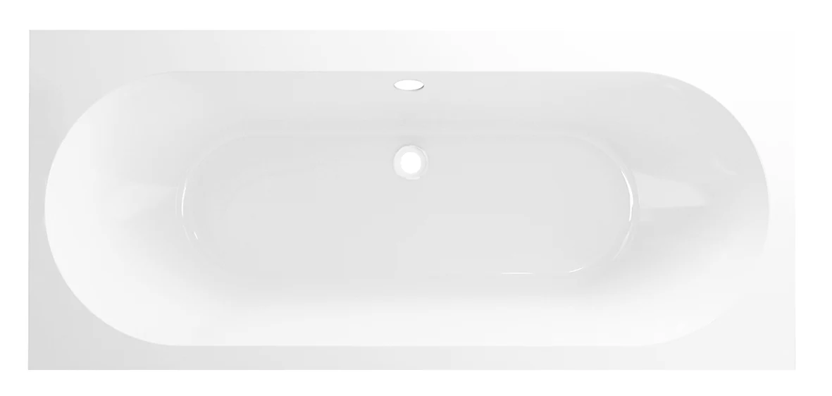 Portus RD inbouw duo ligbad 190x90x49 cm acryl glans wit