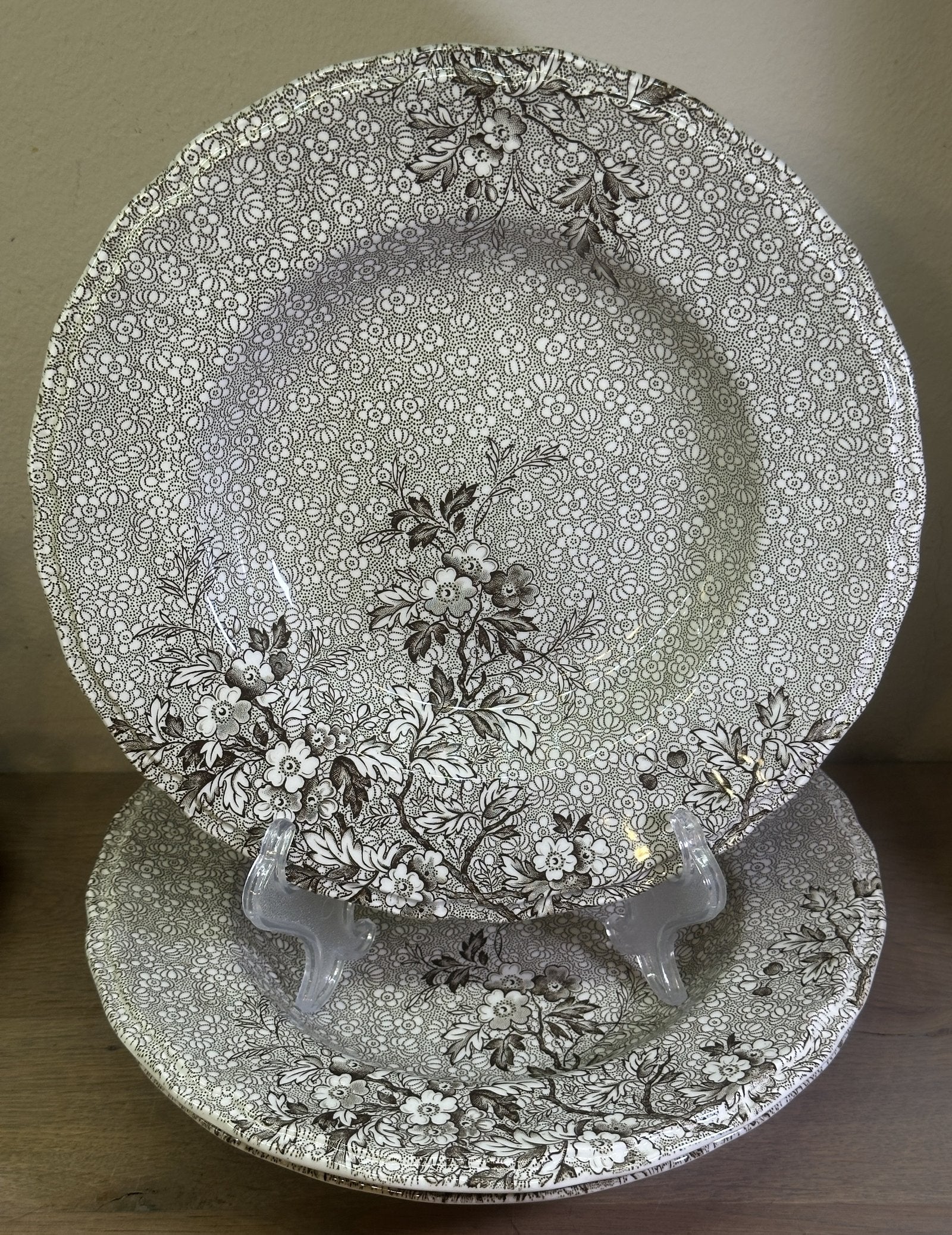 Diep bord / Soepbord / Pastabord – Enoch Wedgwood Tunstall Ltd. – décor MONIQUE uitgevoerd in bruin Diep bord / Soepbord / Pastabord – Enoch Wedgwood Tunstall Ltd. – décor MONIQUE uitgevoerd in bruin