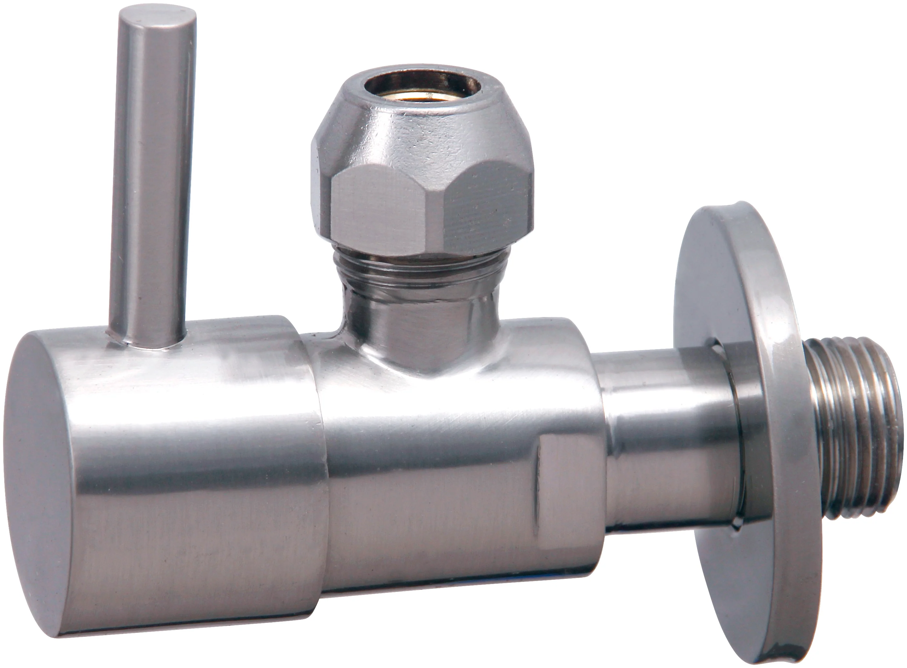 Minimal hoekstopkraan 3/8″ x 3/8″ of knel 10 mm geborsteld staal PVD