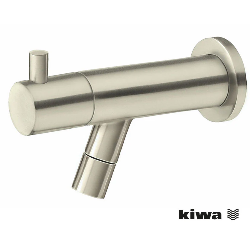 Amador fonteinkraan met muurbevestiging Kiwa 1/2” geborsteld staal PVD