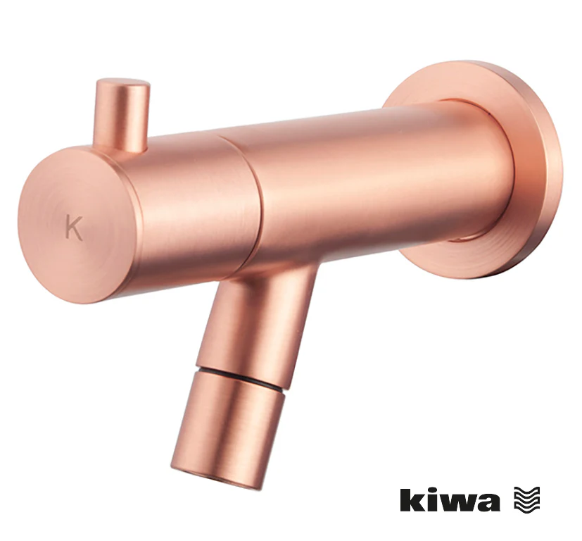 Amador fonteinkraan met muurbevestiging Kiwa 1/2” geborsteld koper