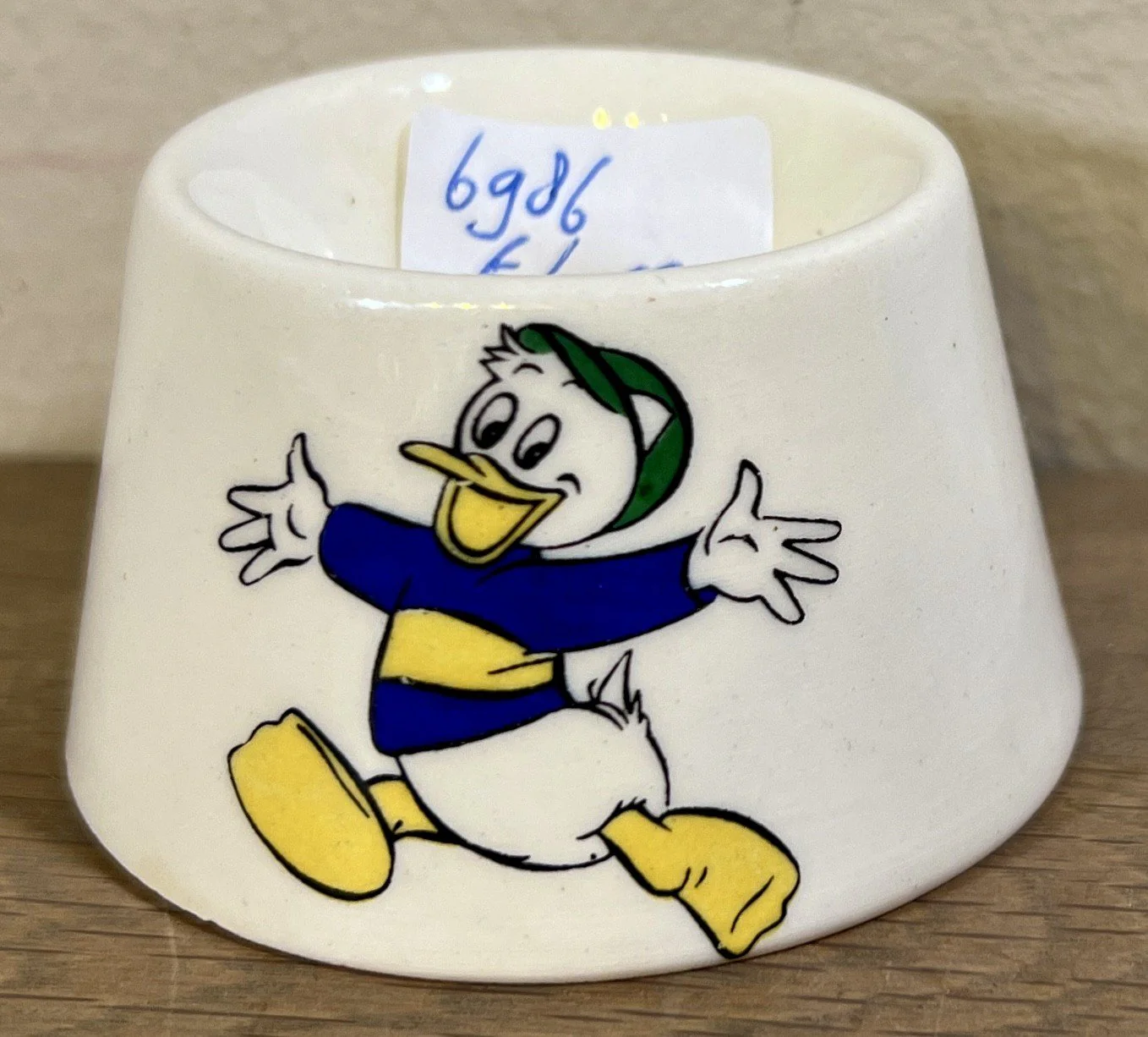 Eierdop – Royal Sphinx – Walt Disney Productions – décor met kwik en kwek (of kwak?)