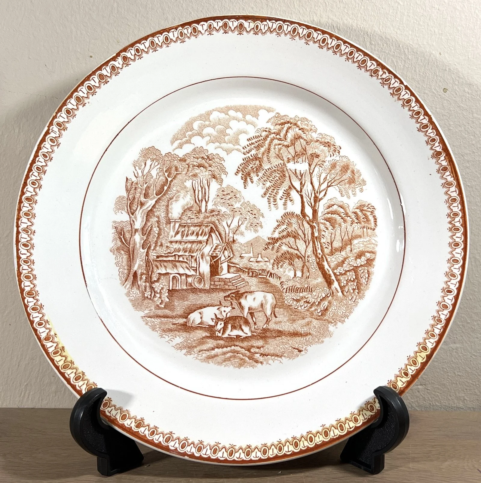 Bord / Dinerbord / Sierbord – Nimy – décor in bruin