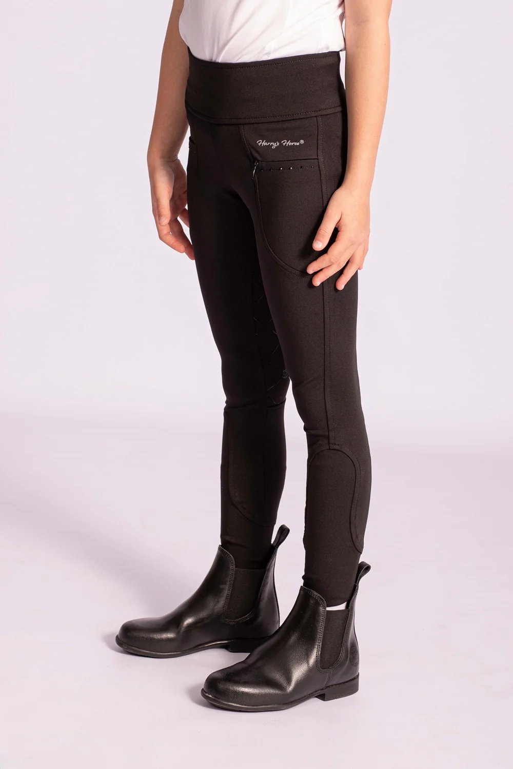 Harry’s Horse Equitights Rijbroek Rookie Full Grip, Zwart