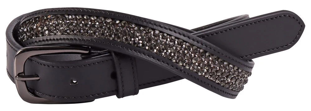 Harry’s Horse Riem Leder Crystal, Black-Gunmetal