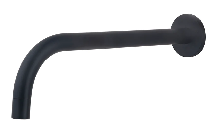 Slim 18mm uitloop rond 25cm 1/2″ mat zwart