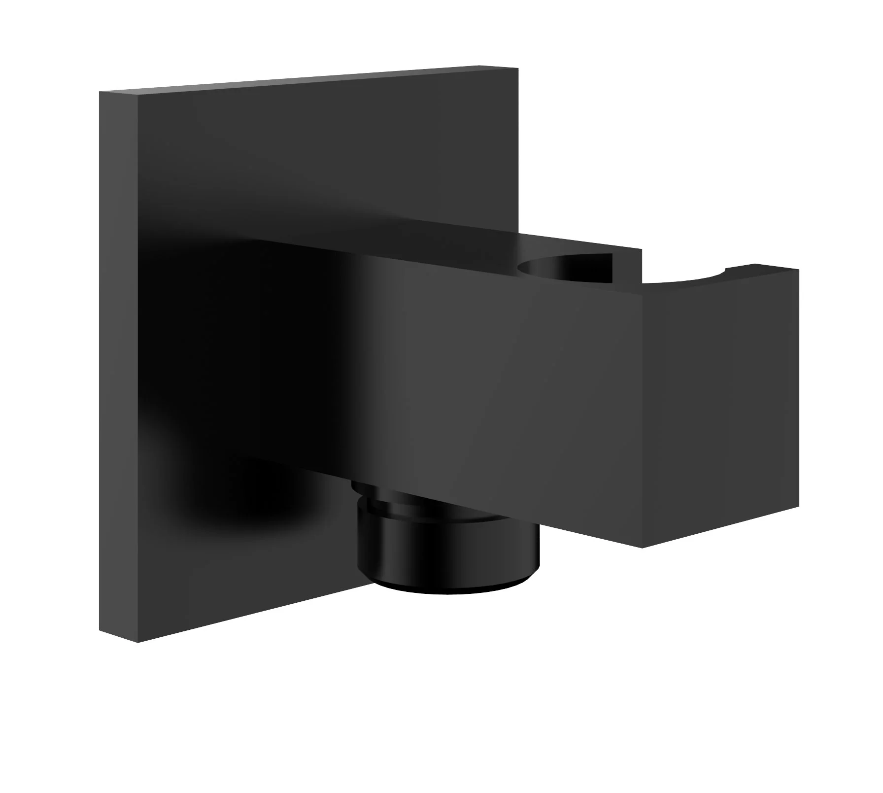 Rombo wandaansluitbocht met handdouchehouder vierkant 1/2″ mat zwart
