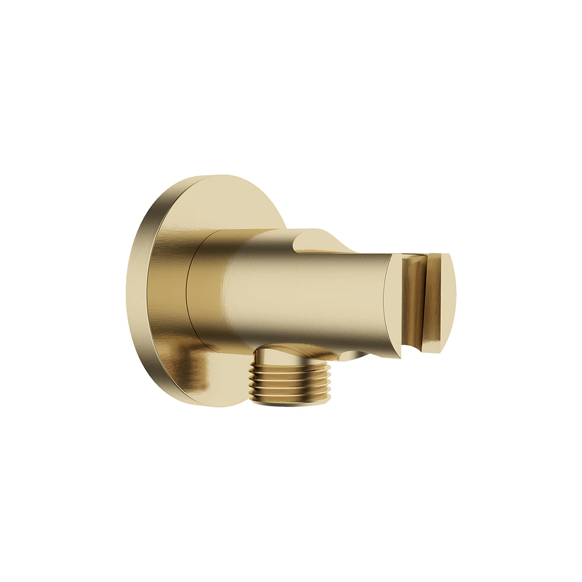 UniMatch wandaansluitbocht met handdouchehouder rond 1/2″ geborsteld messing PVD