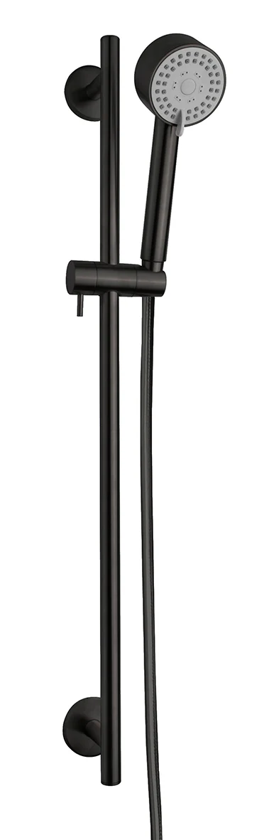UniMatch Cadans glijstangset compleet met handdouche 3 standen Ø 8 cm mat zwart