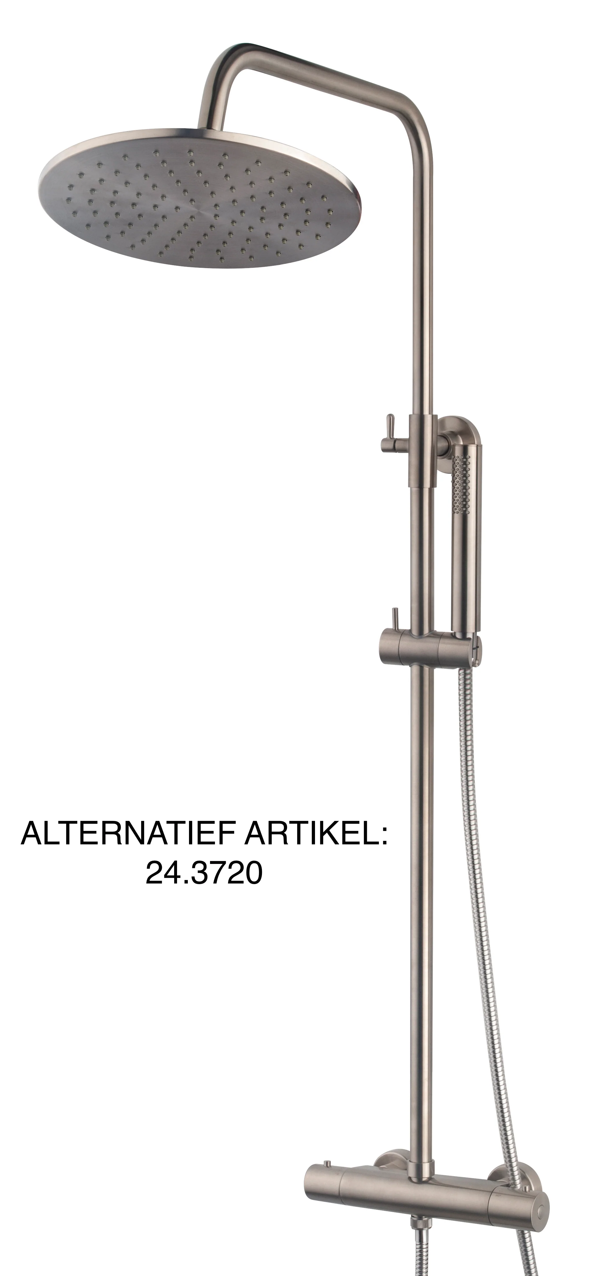 Caral thermostatische regendoucheset opbouw geborsteld staal PVD