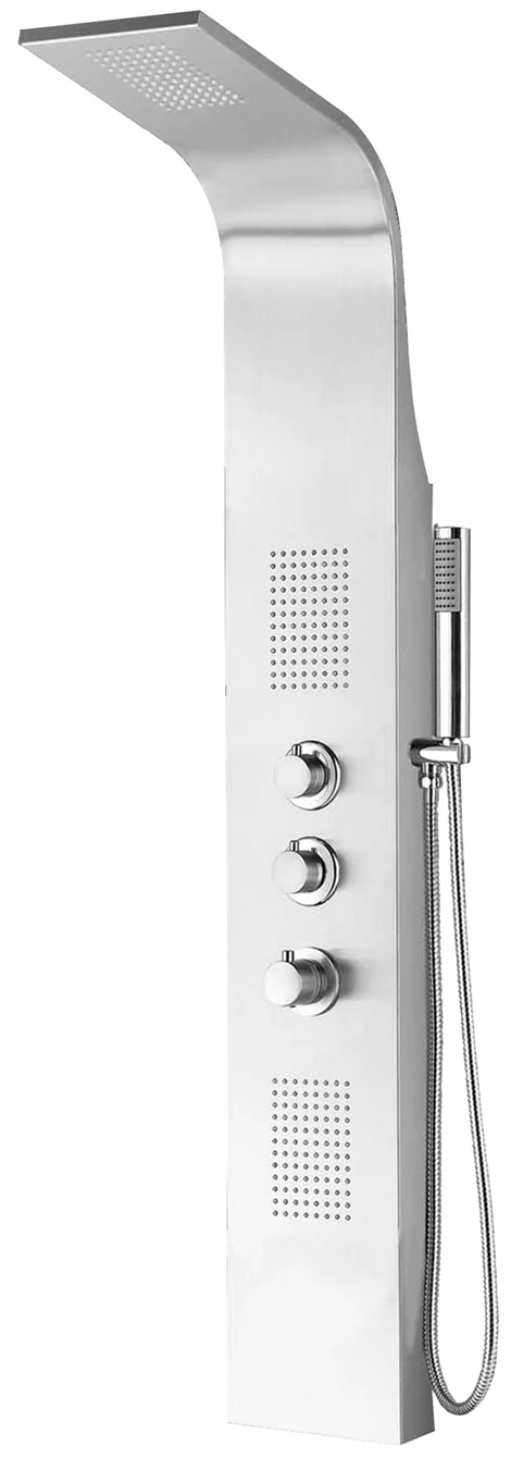 Erie thermostatische douchekolom 148×22 cm RVS