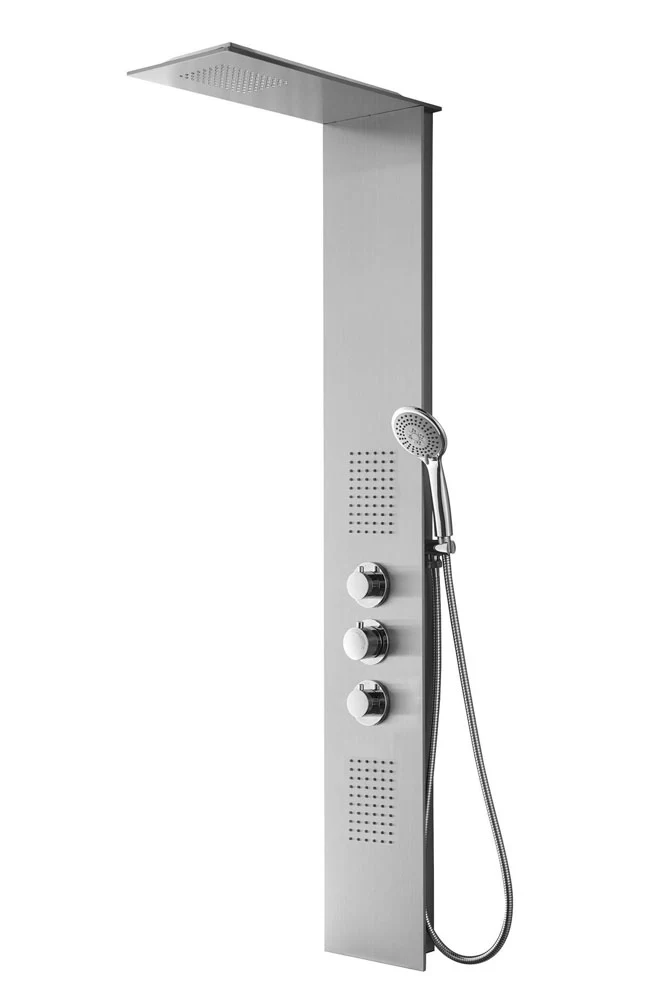 Ontario thermostatische douchekolom 150×22 cm RVS