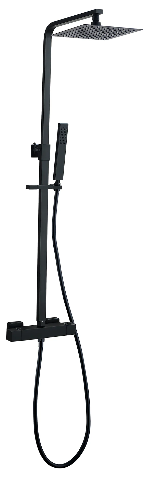 Twenty eco thermostatische regendoucheset opbouw rond/vierkant mat zwart