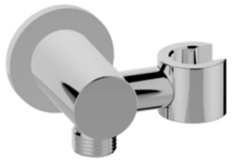 UniMatch wandaansluitbocht met kantelbare handdouchehouder rond 1/2″ chroom