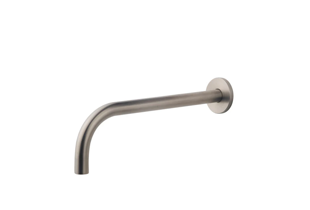 Slim 18mm uitloop rond 25cm 1/2″ geborsteld staal PVD
