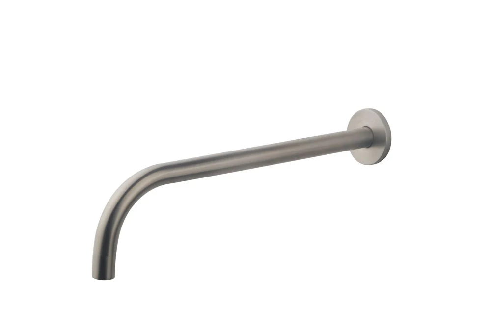 Slim 18mm uitloop rond 30cm 1/2″ geborsteld staal PVD
