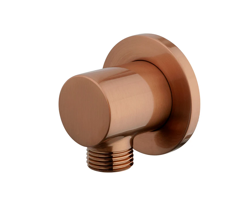 UniMatch wandaansluitbocht rond 1/2″ geborsteld brons koper PVD