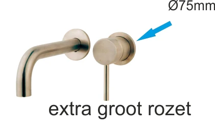Caral rozet kraangedeelte eenhendel wastafelkraan 75mm geborsteld staal PVD