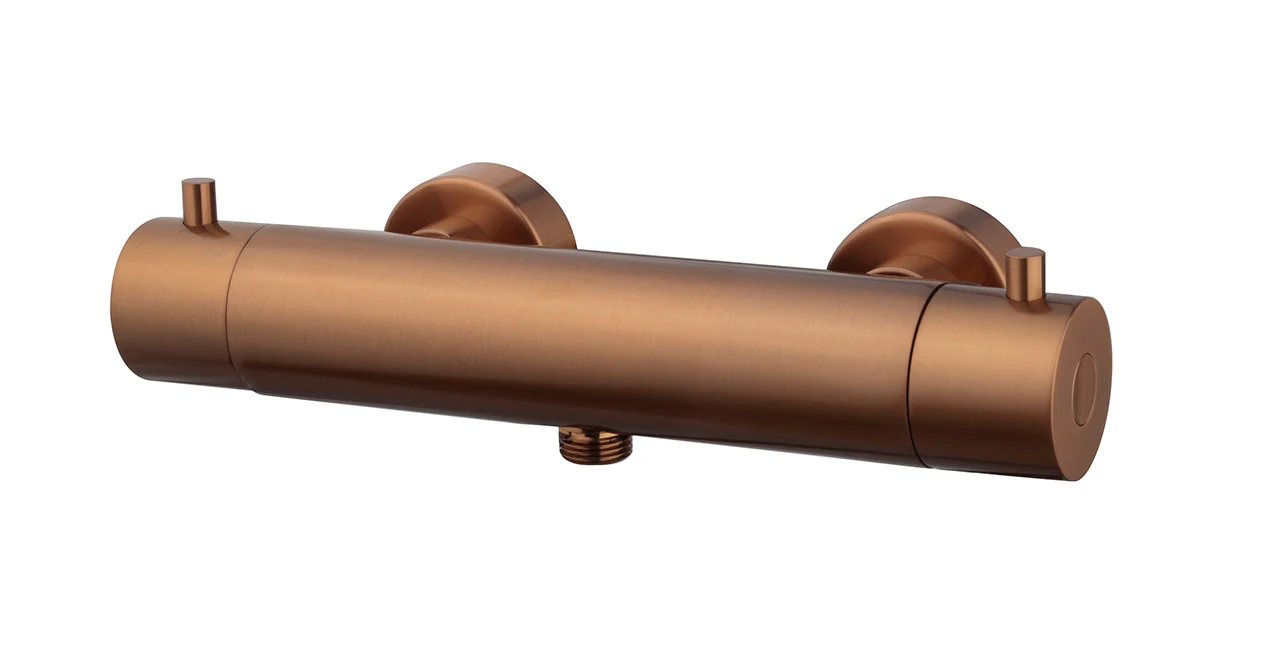 Caral Cool Touch thermostatische douchemengkraan geborsteld brons koper PVD